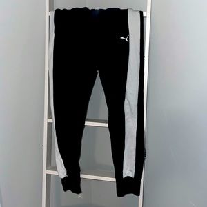 Black puma joggers